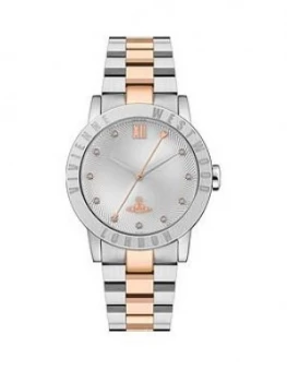 Image of Vivienne Westwood Vivienne Westwood Warwick Bi Colour White Dial Bracelet Watch