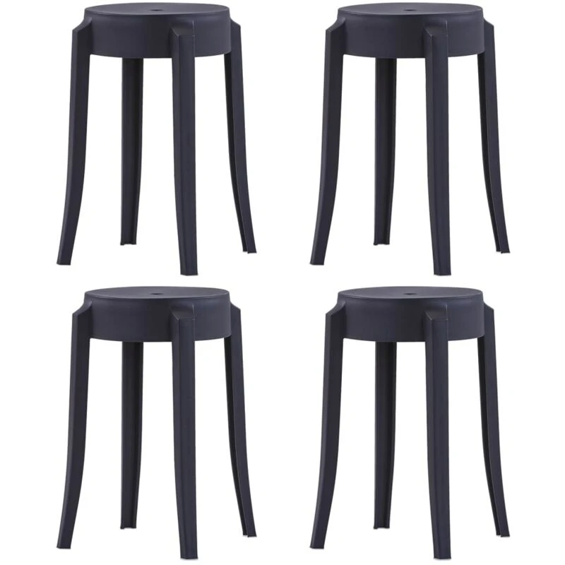 Image of VIDAXL Stackable Stools 4 pcs Black Plastic Vidaxl 247278