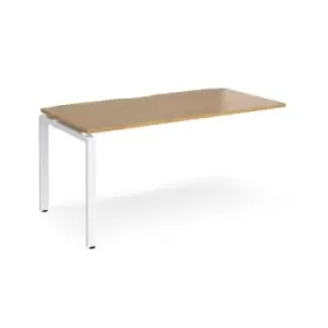 Image of Bench Desk Add On Rectangular Desk 1600mm Oak Tops With White Frames 800mm Depth Adapt