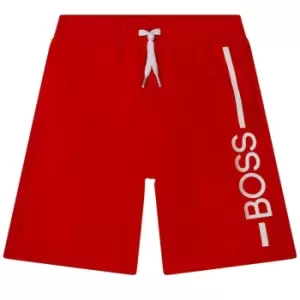 Image of Boss Logo Swim Shorts - Red