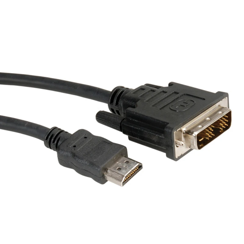 Image of ROLINE DVI Cable. DVI (18+1) M - HDMI M 2 m