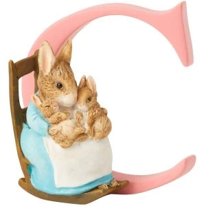 Image of Letter C Mrs Rabbit and Bunnies Figurine