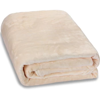 Image of Cuddle TV Sofa Blanket Day Bed Throw Snuggle Cosy Cuddly Soft Fleece 280x210cm - beige (de)