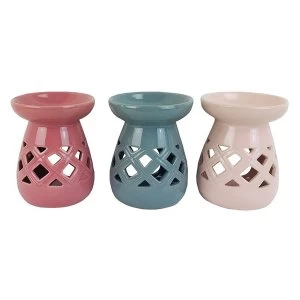 Image of Pastels Cut Out Lattice Ceramic Oil and Tart Burner