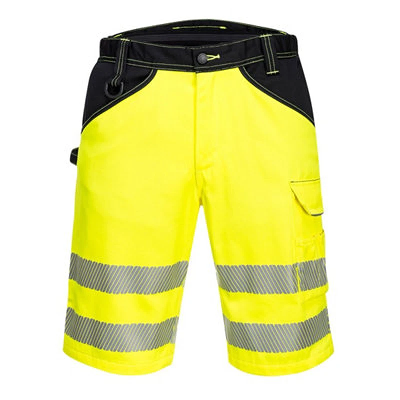 Image of Portwest PW3 Hi Vis Work Shorts PW348YBR32 Colour: Yellow / Black