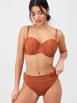 Image of Panache Marina Moulded Bandeau Bikini Top - Ginger, Ginger, Size 36E, Women