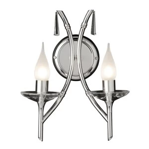 Image of 2 Light Indoor Candle Wall Light Polished Nickel, G9