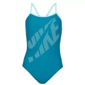Image of Nike Logo Racer Back Swimsuit Womens - Green