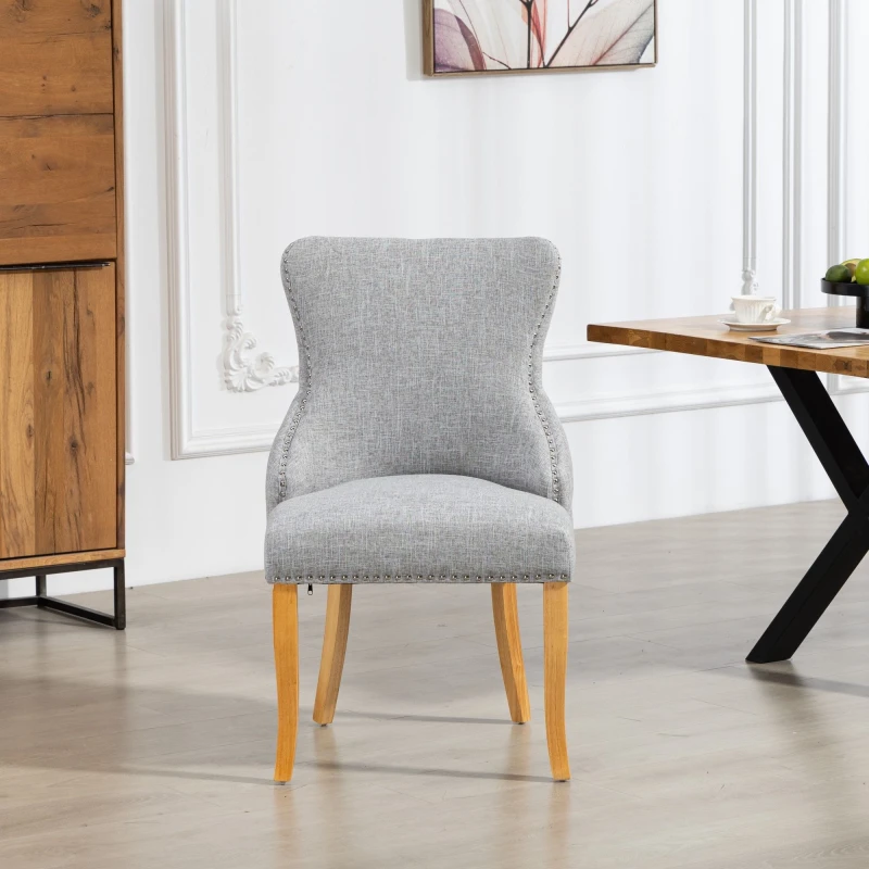 Image of Artemis Home Olivola Fabric Dining Chairs - Set of 2 in Light Grey Size: 2 Pack Light Grey Unisex 2 Pack