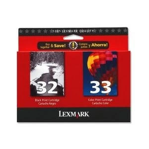 Image of Lexmark 32 Black & 33 Tri Colour Ink Cartridge