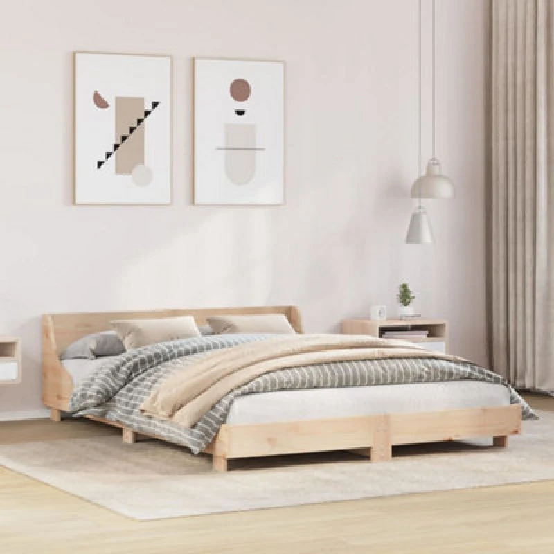 Image of VIDAXL Bed Frame without Mattress 120x200cm Solid Wood Pine Vidaxl 8721102852060