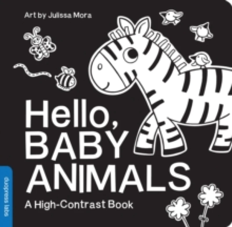 Image of hello baby animals a Black and white board book for babies that helps visua 9781938093685