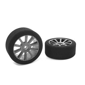 Image of Corally Attack Foam Tires 1/10 Gp Touring 37 Shore 26Mm Front Carbon Rims 2Pcs