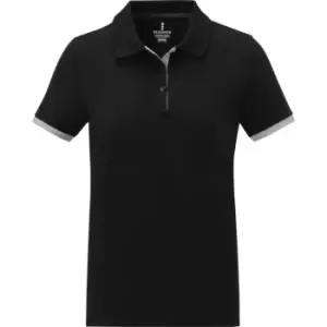 Image of Elevate Womens/Ladies Morgan Short-Sleeved Polo Shirt (L) (Solid Black)