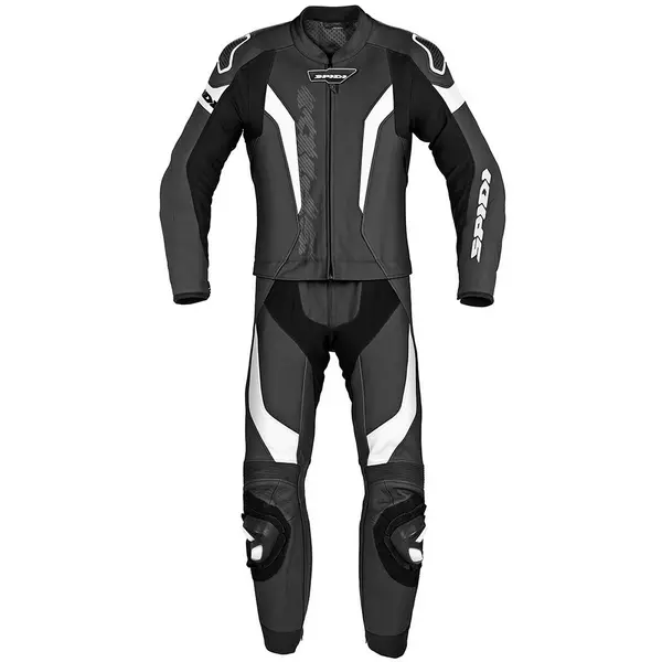 Image of Spidi Laser Touring Short Two Piece Racing Suit White Black 50