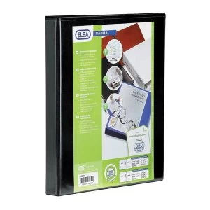 Image of Elba Panorama A4 Presentation Binders 4 O-Ring 16mm Black 1 x Pack of 5 Binders