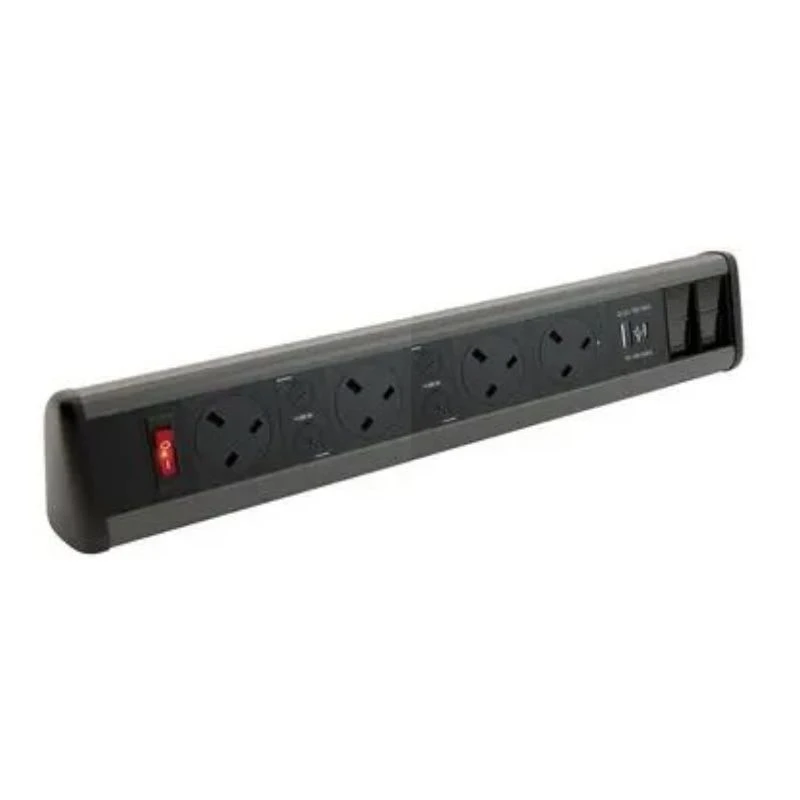 Image of POWERDATA P-PACK DESK BLACK 4X POWER - USB A & C - 2X CAT.6 COUPLE