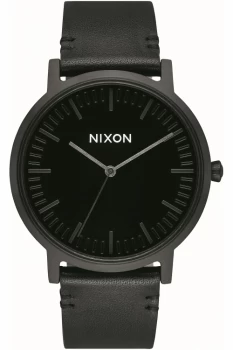 Image of Unisex Nixon The Porter Leather - Stark Contrast Watch A1058-1147