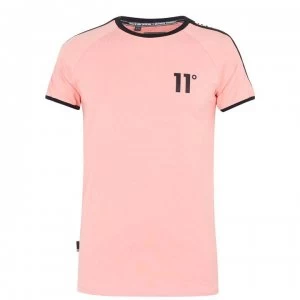 Image of 11 Degrees Taped Ringer T Shirt - Peach Melba