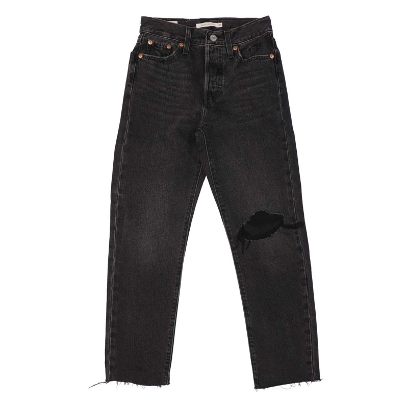Image of Levis Womens Wedgie Junior High Rise Straight Leg Jeans Black female 23 L26