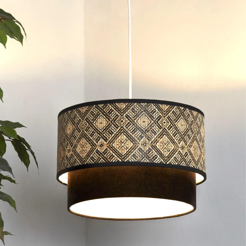 Image of Lighting Collection Two Tier Easy Fit Shade Black unisex One Size