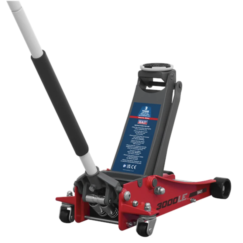 Image of Sealey Trolley Jack 3tonne Low Profile Rocket Lift Red 32740AWUK