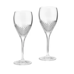 Image of Wedgwood Vera Wang Diamond Mosaic Goblet Pair - Clear