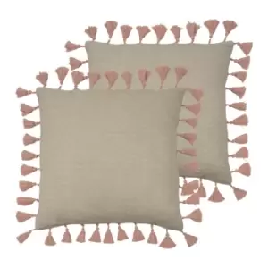 Image of Furn. Dune Twin Pack Polyester Filled Cushions Blush