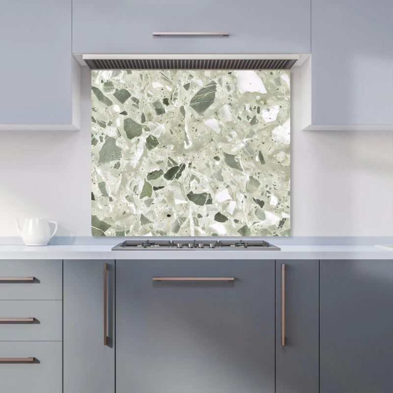 Image of Warren Reed - Designer Sage Green & White Quartz Effect Kitchen Splashback in Pink Size: 600mm x 750mm Pink Unisex 600mm x 750mm
