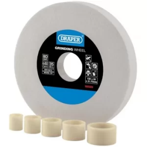 Image of Draper White Aluminium Oxide Bench Grinding Wheel 80G (150mm x 20mm)