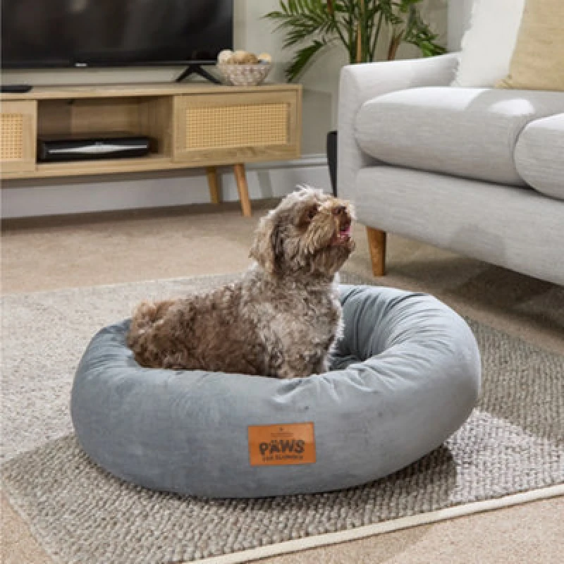 Image of Slumberdown Paws for Slumber Donut Pet Bed, Medium, 65cm Diameter Grey