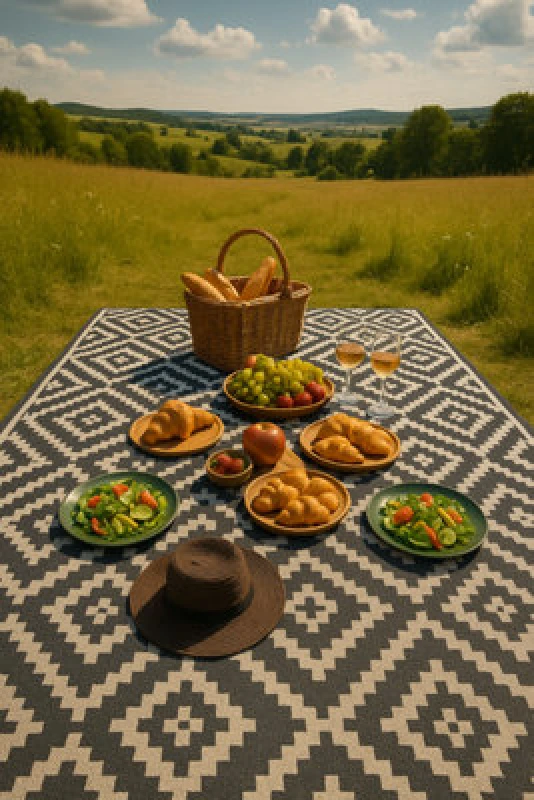 Image of Valiant Outdoor & Indoor Rug for Garden, Decking, Home and Camping (1.8m x 1.2m) Grey