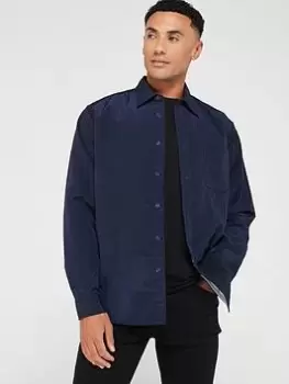 Image of BOSS Lambini Overshirt - Navy, Dark Blue, Size L, Men