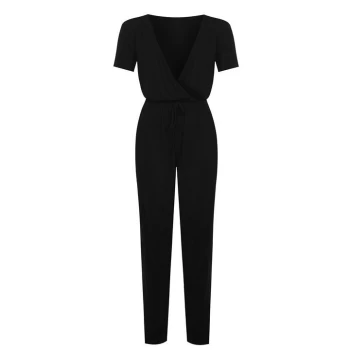 Image of Miso Wrap Jumpsuit with Tie Waist Detail - Black