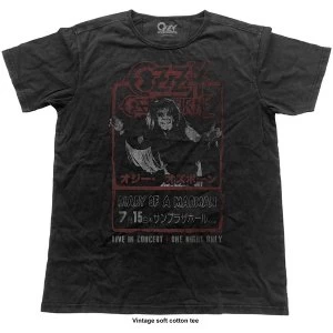 Image of Ozzy Osbourne - Japan Flyer Vintage Unisex Medium T-Shirt - Black