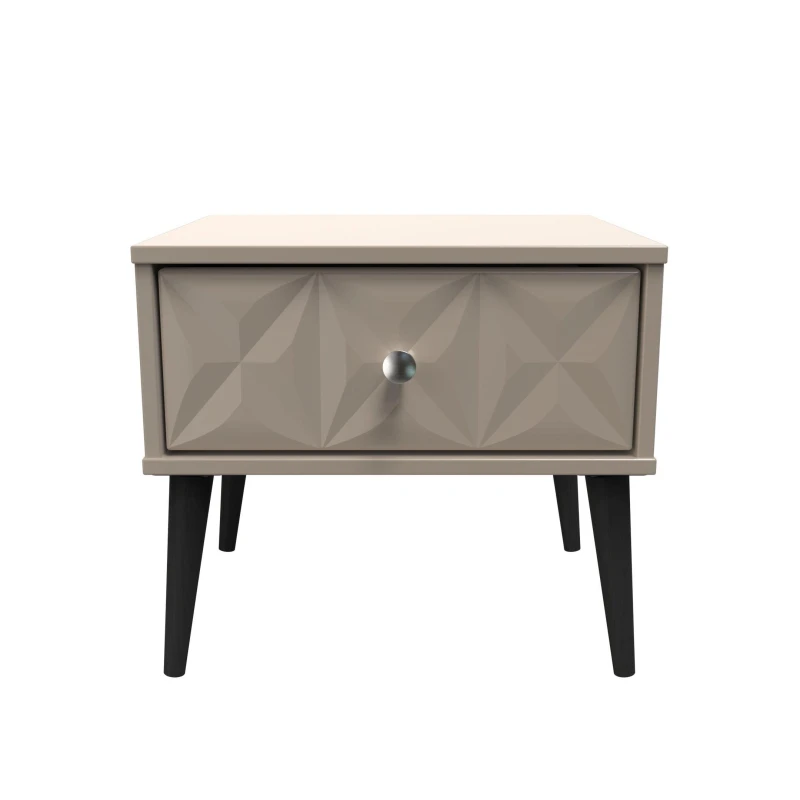 Image of Toledo 1 Drawer Side Table In Mushroom (Ready Assembled)
