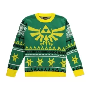 Image of Legend of Zelda Knitted Christmas Sweater Hyrule Bright Size S