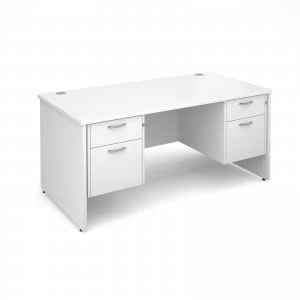 Image of Maestro 25 PL Straight Desk With 2 and 2 Drawer Pedestals 1600mm - whi