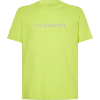 Image of Calvin Klein Performance Essential Logo T Shirt - Acid Lime