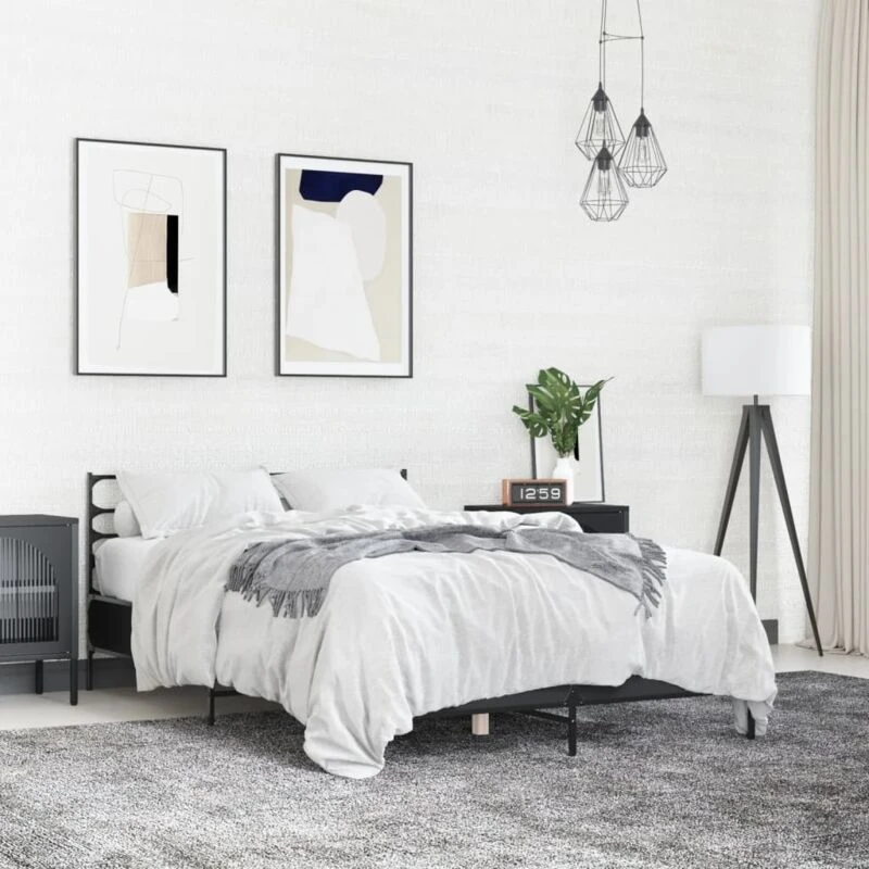 Image of VIDAXL Bed Frame without Mattress Black 120x190cm Small Double Vidaxl 8721102613630