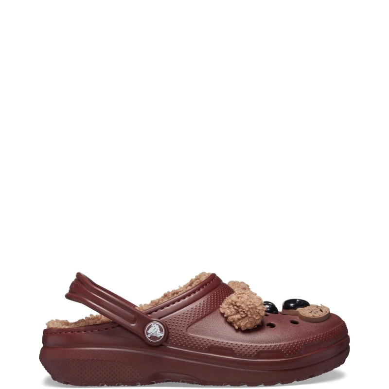 Image of Crocs Kids Classic Lined I AM Brown Bear Clogs Dark Clay J2