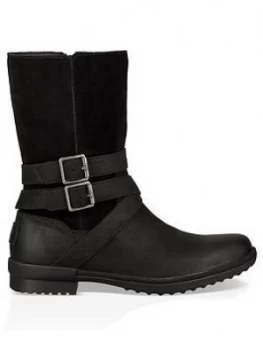 Image of UGG Lorna Calf Boots - Black, Size 4, Women