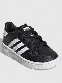 Image of Adidas Originals Team Court Infant Trainers - Black/White