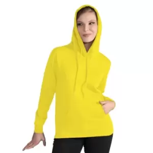 Image of SG Ladies/Womens Plain Hooded Sweatshirt Top / Hoodie (XL) (Yellow)