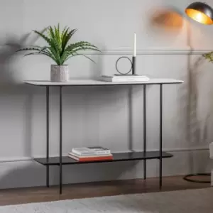 Image of Fairfield Console Table, Marble Effect White