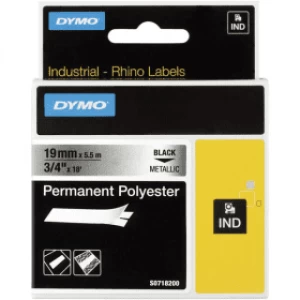 Image of Dymo 18487 Black on Grey Label Tape 19mm x 5.5m