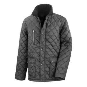Image of Result Mens Cheltenham Gold Fleece Lined Jacket (Water Repellent & Windproof) (S) (Black)