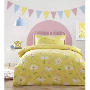 Image of Bedmaker - Delightful Dasiy Duvet Cover Set Yellow Double - Yellow