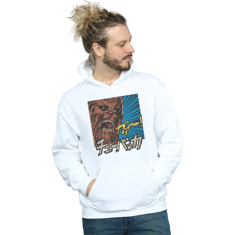 Image of Star Wars Star Wars Men Chewbacca Roar Pop Art Hoodie in White Size: Small White S Male 5057864020595