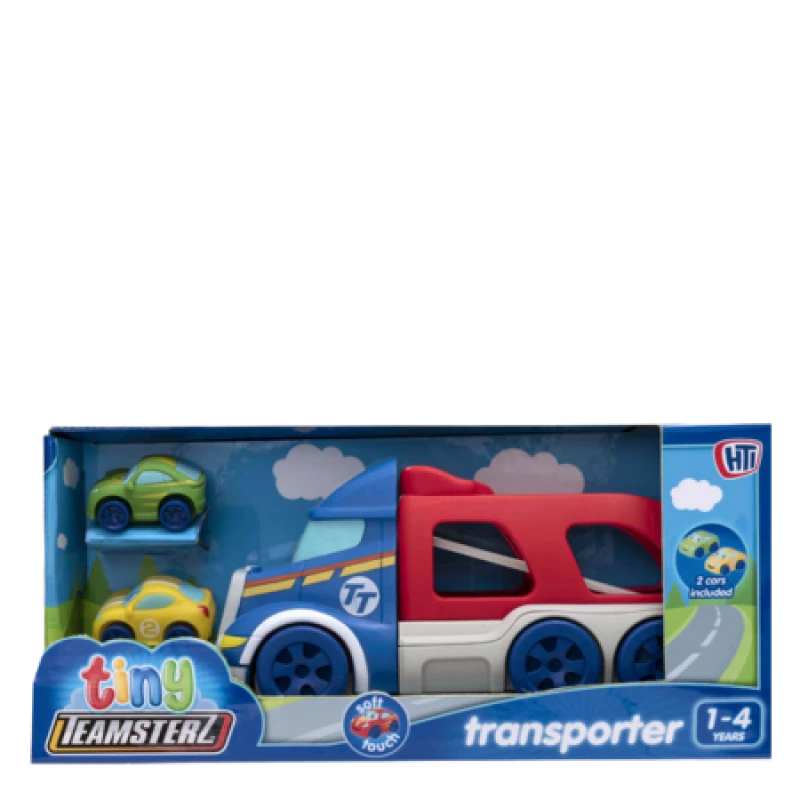 Image of Teamsterz Tiny Transporter with 2 Soft Touch Cars TEAM-1417484